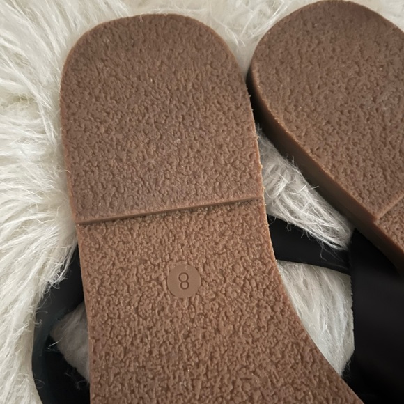 Madewell Boardwalk Risa Thong Slip On Sandals Black Leather 8 NWOT - Picture 3 of 5